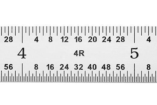 PEC Tools 6" Flexible Metal Ruler, Made from Premium Stainless Steel, 4R Graduation (1/8", 1/16", 1/32", 1/64"), Fully Hardened and Tempered Machinst Rule, Made in USA