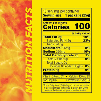 Slim Jim Beef 'N Cheese Smoked Meat Sticks, Original Flavor, 5g Protein Per Serving, Snack Size, Stocking Stuffer, 0.9 oz. (10 Count)