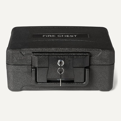 Amazon Basics Fire Chest with Mechanical Key, 0.22 cu. ft, Black