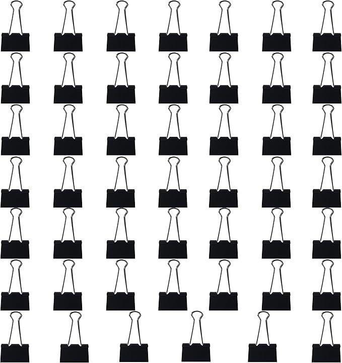 Clipco Binder Clips Large 1.5-Inch Black (48-Pack)