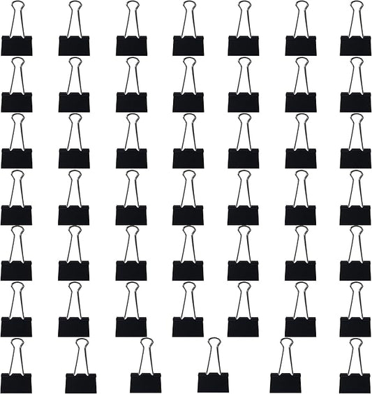 Clipco Binder Clips Large 1.5-Inch Black (48-Pack)