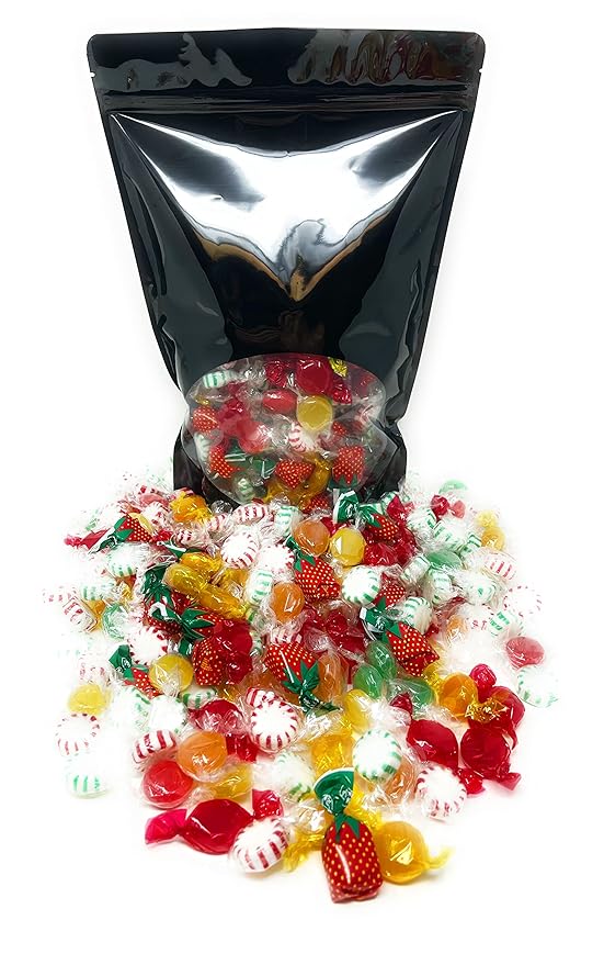 Holiday Holiday Special American Old Fashioned Hard Candy - Peppermint and Spearmint Starlights, Cinnamon Disks, Butterscotch, Strawberry Jelly Filled Candy and Fruity Hard Candy - Bulk Holiday Classics Assortment- Individually Wrapped, 48 oz.