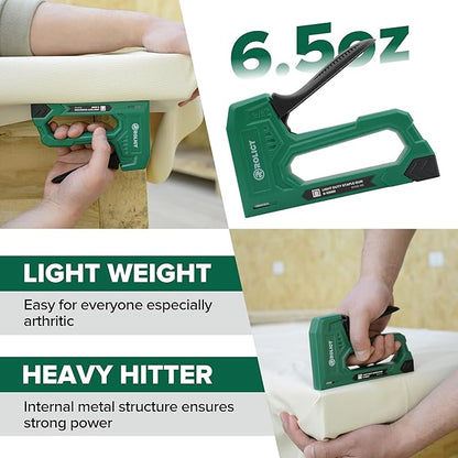 Light Duty Staple Gun for Wood, Upholstery Staple Gun with 3000pcs JT21 Staples 1/4, 5/16, 3/8 inch and Staple Remover for Crafts, Material Repair, Decoration, Furniture, DIY Use (2 Pack)