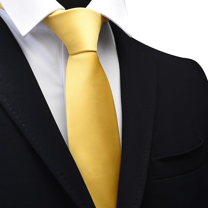 Branduce 3.15"（8cm） Mens Solid Satin Tie Pure Color Necktie for Business and Wedding + Gift Box