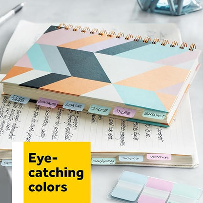 Post-it Tabs, 2 in, Solid, Assorted Colors, 6 Tabs/Color, 5 Colors, 30 Tabs/Pack (686-ROYGB)