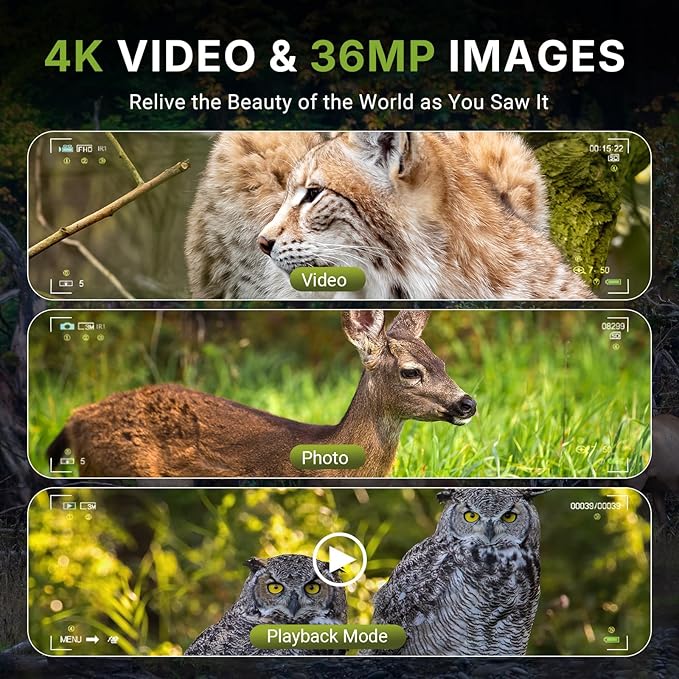 Night Vision Goggles, 4K Night Vision Binoculars for Adults, 36MP, 1300FT Range,8X Digital Zoom, Flashlight & Compass, 5000mAh Battery, Infrared Vision, 32GB Card, for Camping & Security
