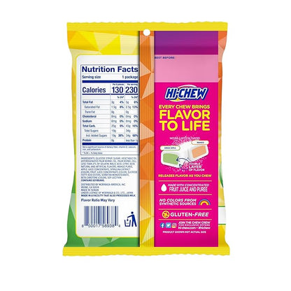 HI-CHEW Green Apple & Mango Mix, Pack of 8 Bags, 1.94oz each - Green Apple & Mango, Unique Fun Soft & Chewy Candy - Immensely Juicy Fruity Candy Flavors - Individually Wrapped for Sharing