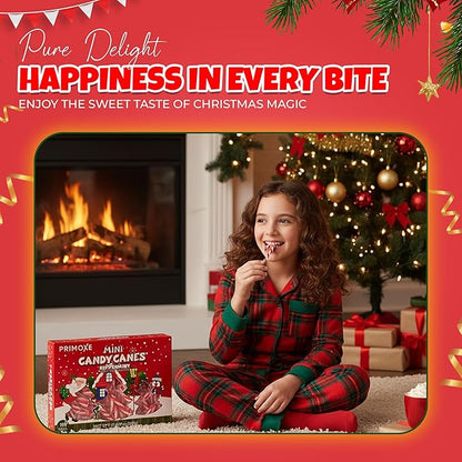 Christmas Candy Mini Canes Stocking Stuffer Red and White Peppermint Sticks Candy Canes Individually Wrapped Bulk Christmas Candy for Décor, Parties & Gifts – 100 Count