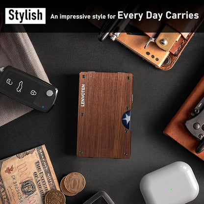 Upgraded Hinged Minimalist Wallet for Men | Slim Metal RFID Blocking Wallet | Credit Card Holder & Money Clip Holds 20 Cards | Premium Scratch-Resistant Finish | Ideal Gift for Men