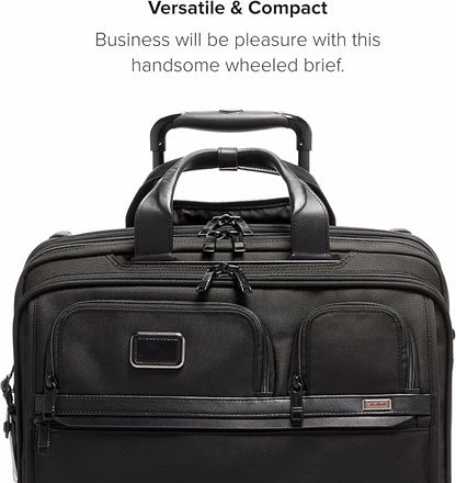 TUMI - Alpha Deluxe 4 Wheeled Laptop Case Brief - Laptop Bag with Wheels - Travel Briefcase with Expandable Design