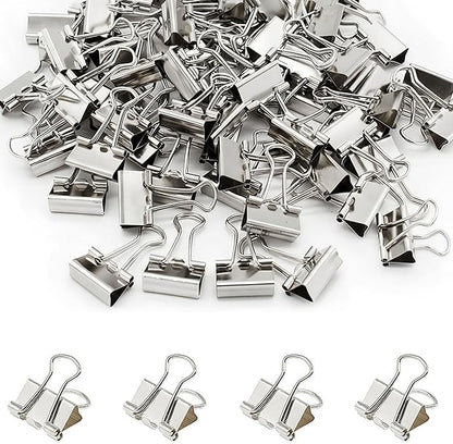 50 Pack Small Silver Binder Clips 3/4 Inch (19 mm), Colored Little Paper Clamps, Tiny Mini Paper Clips for Office Home School Business 0.75"