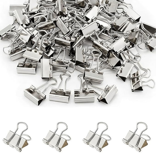50 Pack Small Silver Binder Clips 3/4 Inch (19 mm), Colored Little Paper Clamps, Tiny Mini Paper Clips for Office Home School Business 0.75"