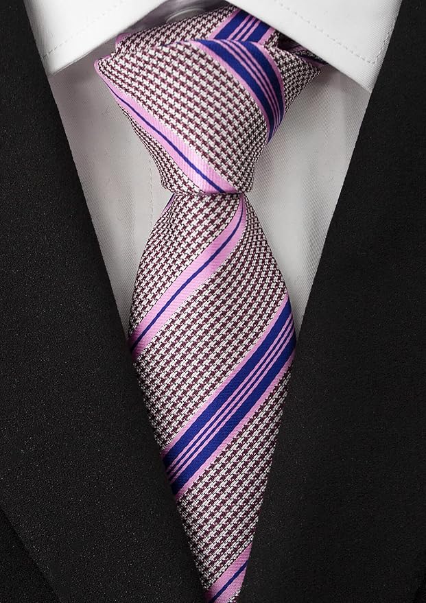 Adulove Men's Necktie Classic Silk Tie Woven Jacquard Neck Ties 6 PCS