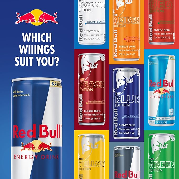Red Bull Amber Edition Strawberry Apricot Energy Drink, 8.4 Fl Oz, 4 Cans (Pack of 4)