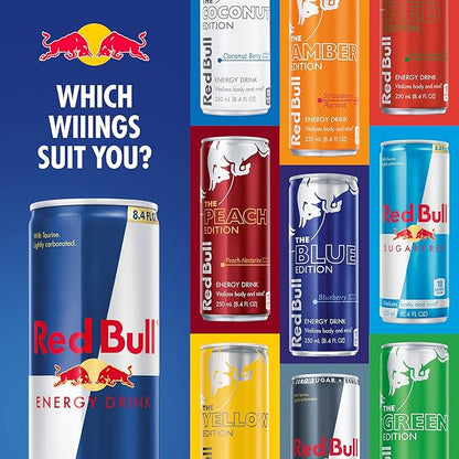 Red Bull Amber Edition Strawberry Apricot Energy Drink, 8.4 Fl Oz, 4 Cans (Pack of 4)