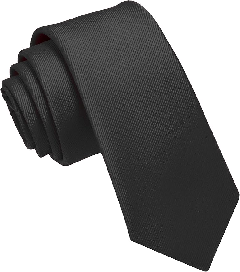 JEMYGINS 2.4" Solid Color Skinny Tie Slim Necktie for Men