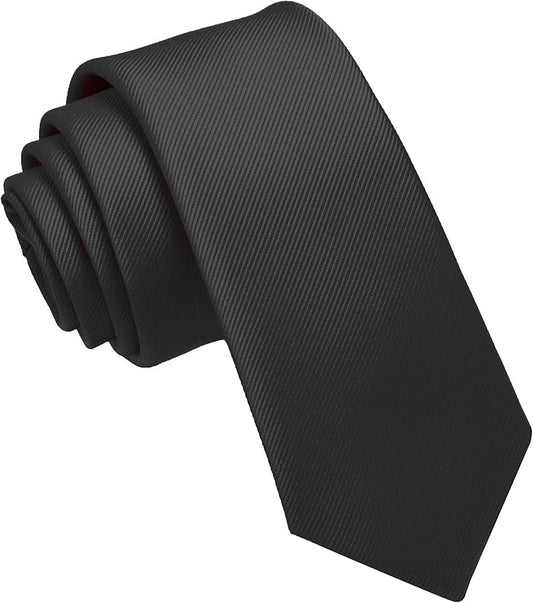JEMYGINS 2.4" Solid Color Skinny Tie Slim Necktie for Men