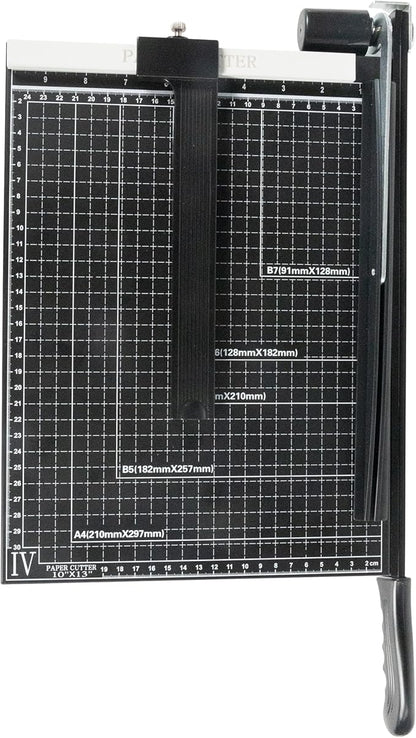 Precision Paper Cutter for A4/B5/A5/B6/B7, 10x13 inches, 70GSM Capacity, Metal Base Black