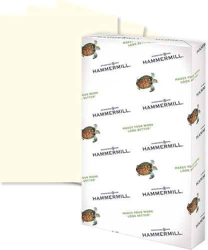 Hammermill Colored Paper, 20 lb Cream Printer Paper, 8.5 x 14-1 Ream (500 Sheets) - Made in the USA, Pastel Paper, 168040R