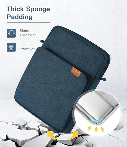 MoKo 13.3-14 Inch Laptop Sleeve Bag Fits Macbook Pro 13" M2 2022/Pro M1 Pro/M1 Max 14.2 2021, Macbook Air 13.6" M2 2022, Tab S8 Ultra 14.6", Handle Carrying Case with Shoulder Strap, Indigo