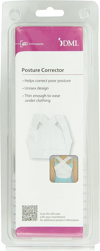 DMI Posture Corrector, Unisex, White, Criss-Cross Foam Bands, Extra Large, 46" to 48" Chest Size (Pack of 2)