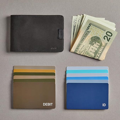 Distil Union Wally Classic RFID Wallet - No ID Window - Slim Bifold Wallet for Men with Money Clip, Premium Leather – Minimalist RFID Card Holder - Holds 12 Cards & 30 Bills - Black
