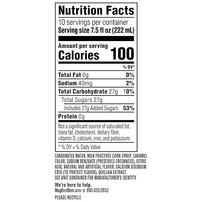 Mug Root Beer Soda, 7.5 Ounce Mini Cans (Two packs of 10)