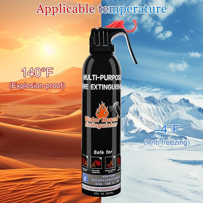 Fire Extinguishers for Home, 1 Pack Vehicle Fire Extinguisher with Mount, Portable Fire Extinguisher Effective on A, B, C, K Fires, Water-Based Extinguisher for Car Boat Office Truck Kitchen Garage RV