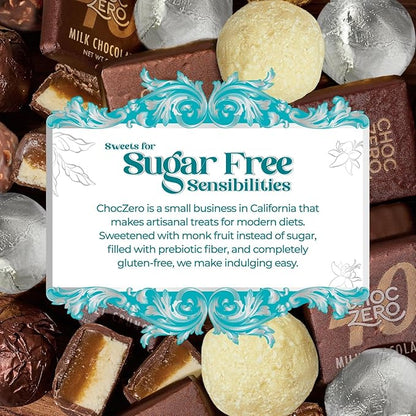 ChocZero White Chocolate Coconut Hazelnut Truffles, Zero Added Sugar, Gluten Free, Keto Holiday Gift, High Fiber, 16 Individually Wrapped Pieces, 8.5 Ounce (Pack of 1)