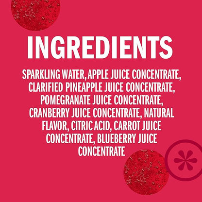 IZZE Sparkling Water Juice Beverage Blend, Pomegranate, No Sugar Added, 8.4 FL OZ, 24 Cans