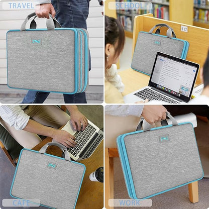 ZINZ Laptop Case 15 15.6 16 inch Sleeve, Expandable Computer Hand Bag with Multi-pockets Compatible with MacBook Pro 16 inch M4/M3/M2/M1, MacBook Air/Pro 15 inch and 15-16 inch Notebooks，G01Y01