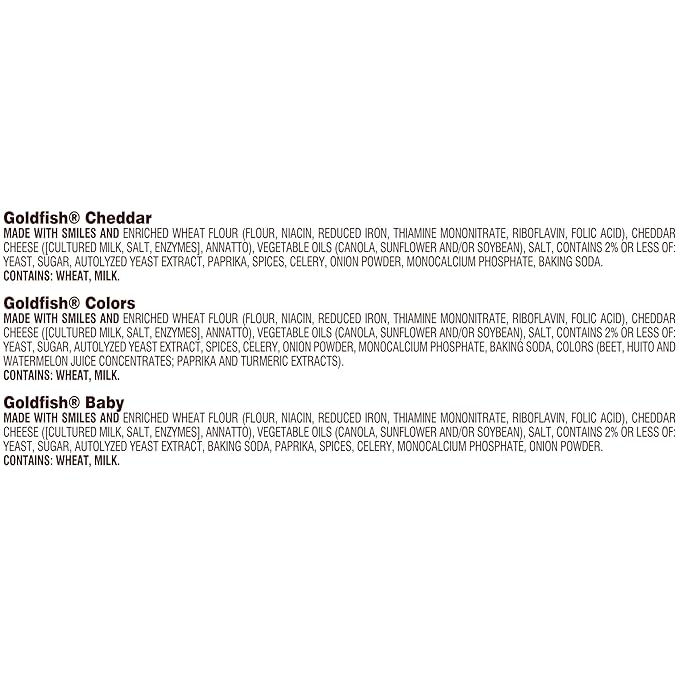 Goldfish Family Faves Crackers, Cheddar, Colors and Baby Crackers Snack Packs, 20-Ct Variety Pack (Pack of 2)