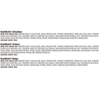 Goldfish Family Faves Crackers, Cheddar, Colors and Baby Crackers Snack Packs, 20-Ct Variety Pack (Pack of 2)