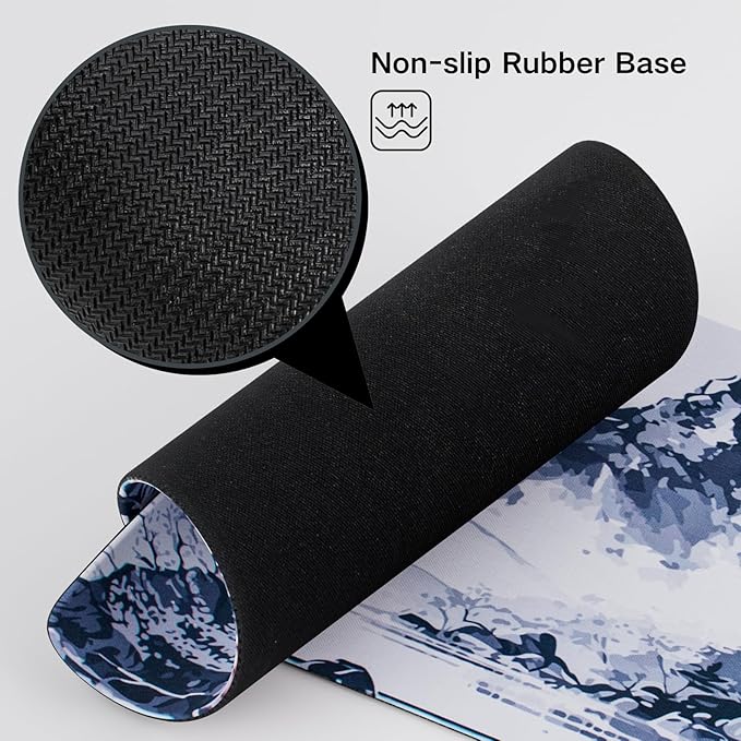 Large Mouse Pad, Japanese Desk Mat Extended Non-Slip Keyboard Mouse Pad Waterproof Office Desk Pad 23.6" x 11.8" Anime Mouse Pads Desktop Protector for Office and Home