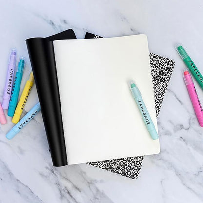 PAPERAGE Soft Cover Blank Journal Notebook, 2 Pack, (Black), 100 Pages, Large 7.5 inches x 9.5 inches, Ideal for Sketch Book, Note Taking & Travel Journal