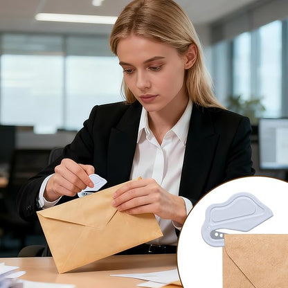 4 Pack Letter Opener Envelope Slitter,Mail Cutter with Safety Concealed Sharp Blade Neatly Opened Without Damage,Envelope Opener for Women,Men,Worker,Students,Home,Office,Postal for Package,Paper Cut