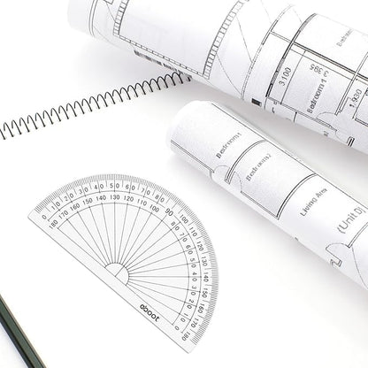 EBOOT 50 Pcs Math Protractors Plastic Protractor 180 Degrees, 4 Inches(Clear)