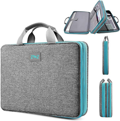 ZINZ Laptop Case 15 15.6 16 inch Sleeve, Expandable Computer Hand Bag with Multi-pockets Compatible with MacBook Pro 16 inch M4/M3/M2/M1, MacBook Air/Pro 15 inch and 15-16 inch Notebooks，DG01BL01