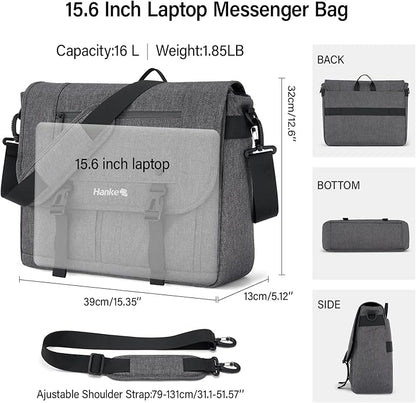 Hanke Durable Messenger Bag for Men with 15.6 Laptop Case, Business Cross Body Bag Briefcase for Women,School Work Tote Bag