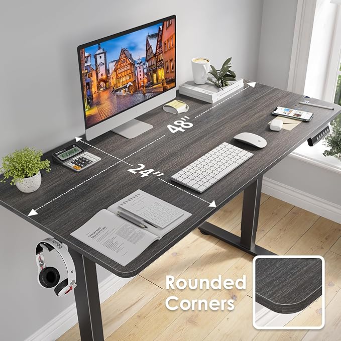 STARY Electric Standing Desk Adjustable Height Sit Stand Home Office Desk with Splice Board