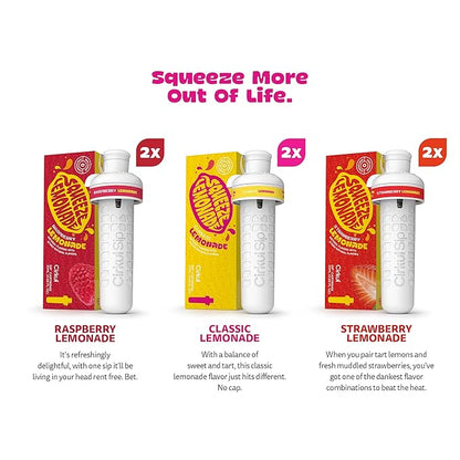 Cirkul Squeeze Lemonade B-Vitamins Flavor Water Variety Pack, Makes 36 Drinks, No Sugar, Zero Calorie Drink Mix, (2 Classic, 2 Strawberry, 2 Raspberry)