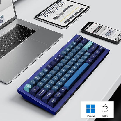 Keychron Q4 Wired Custom Mechanical Keyboard, 60% Layout QMK/VIA Programmable Macro with Hot-swappable Gateron G Pro Blue Switch Double Gasket Compatible with Mac Windows Linux(Navy Blue)