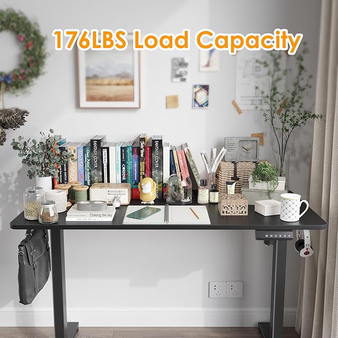 STARY Electric Standing Desk Adjustable Height Sit Stand Home Office Desk with Splice Board