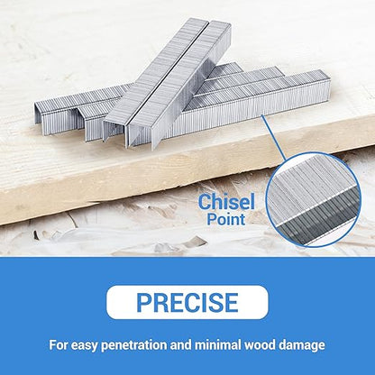 meite T50 Heavy Duty Staples, 1/4 Inch Galvanized T50 Staples for Staple Gun, 20 Gauge 3/8 Inch Crown Staple for Upholstery, Construction, Furniture (1 Case)