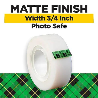 Scotch Magic Tape, Invisible, Home Office Supplies and School Supplies for College and Classrooms, 18 Refill Tape Rolls, Create Halloween Crafts
