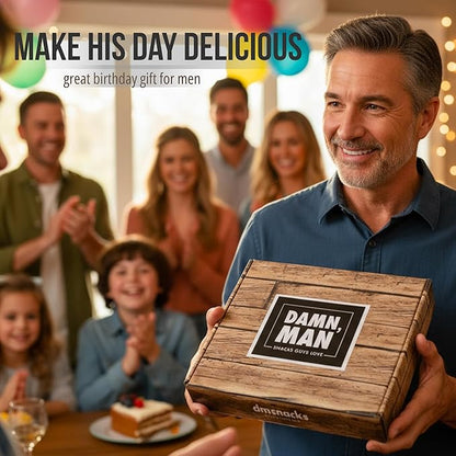 Gourmet Nut Gift Basket for Men – Birthday Gifts for Men with 6 Handcrafted Nut Varieties – Resealable Nut Snack Pouches – Gift Set for Dad, Husband, Boyfriend, Thank You, Holiday