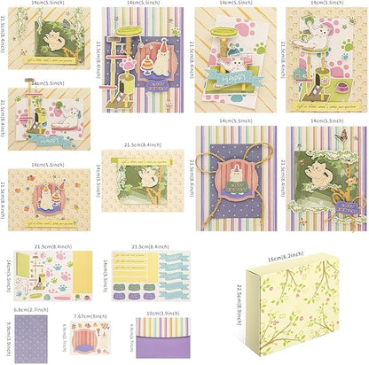 DIY Best Friend Card Kit 9 Sets- Minimalist Blank Greeting Cards to Decorate Your Own Way - Includes Cards, Envelopes & Ideas for a Creative Friendship Gift