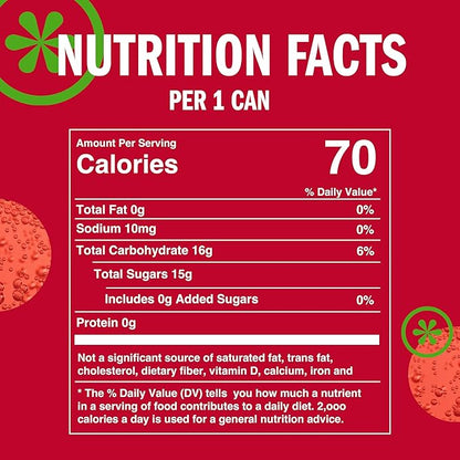 IZZE Sparkling Water Juice Beverage Blend, Strawberry, No Sugar Added, 8.4 FL OZ, 24 Cans