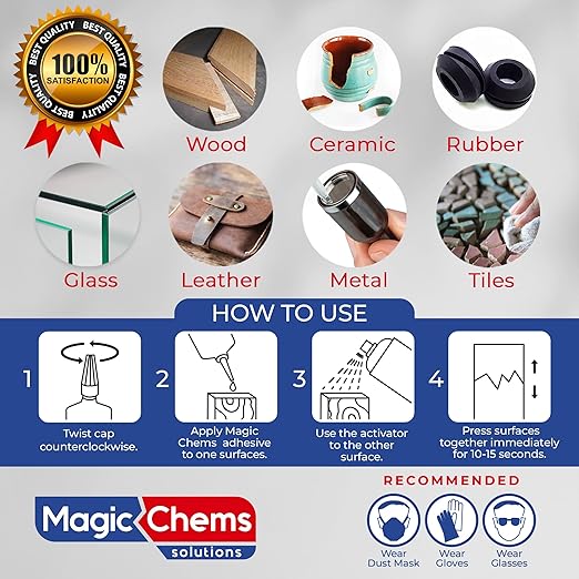CA Glue with Activator (16 x 0.8 oz + 8 x 6.7 fl oz), Cyanoacrylate Glue and Activator, SuperGlue withActivator, CAGlue and Accelerator (8 Pack)