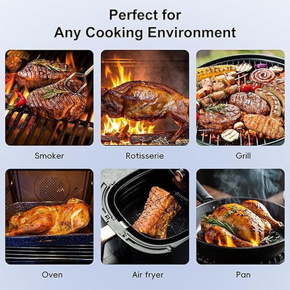 Wireless Bluetooth Meat Thermometer - 2 Probes & App Control, Valentines Day Birthday Gifts for Men Him, Smart Digital Thermometer for Cooking, Oven, Smoker, BBQ, Grill